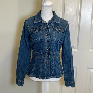 Axcess Peplum Denim Jacket With Stretch